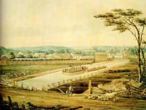 View of the Erie Canal by John William Hill, 1829