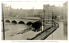 The Erie Canal Aqueduct at Rochester and the south side of Main Street Bridge