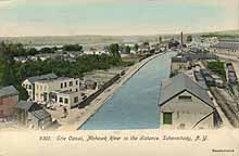 Erie Canal, Mohawk River in the distance, Schenectady, N.Y.