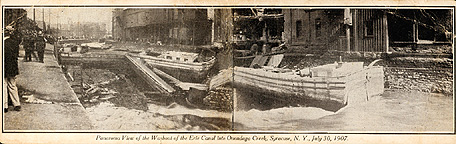 Washout of the Erie Canal into Onondaga Creek, 1907