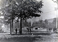 Erie Canal scene with packet boat