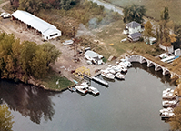 Aerial view of Stephens' Marina in 1965