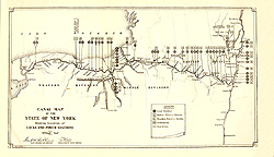 Canal Map of the State of New York Showing Location of Locks and Power 
               Stations