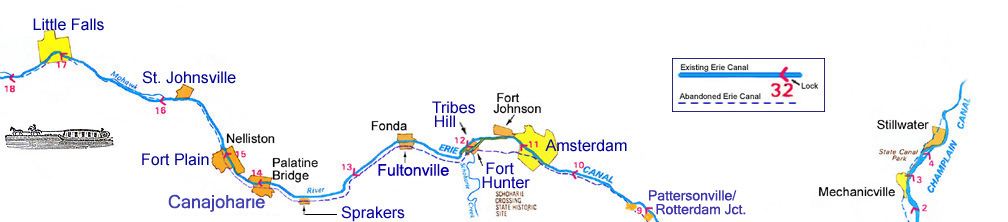 Map of the Erie Canal - Eastern Section, North