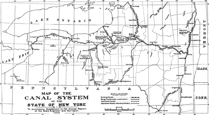 Map of the canal system of the State of New York