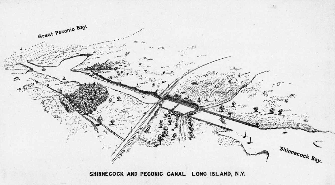 Birds eye view of the Shinnecock and Peconic canal