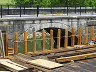 Nine Mile Creek Aqueduct restoration - North side closeup