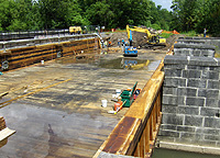 Nine Mile Creek Aqueduct restoration - Working on the eastern end