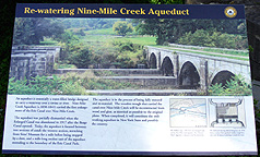 Nine Mile Creek Aqueduct restoration - descriptive sign