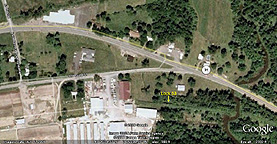 Google Earth view of the remains of Enlarged Erie Canal Lock No. 53
