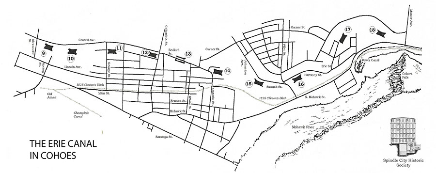 Map of The Erie Canal in Cohoes