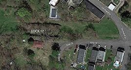 Google Map view of the remains of Lock 17