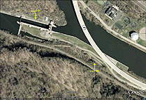Google Earth view of Locks 17 and 36, Little Falls