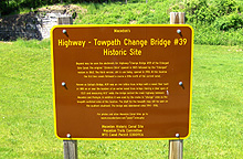 Historical marker at Change Bridge no. 39
