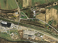 Google Earth view of Change Bridge 39 and Lock 60