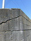 Groove in the lock wall caused by tow ropes