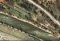 Google Earth view of Lock 60 remains