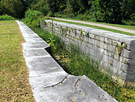 Erie Canal Lock 33, north chamber, looking west