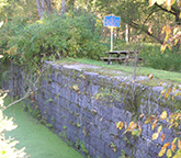 Enlarged Erie Canal Lock 19, south chamber and historic marker