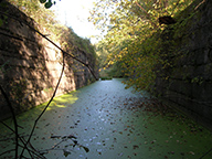 Enlarged Erie Canal Lock 19, inside the south chamber, looking east