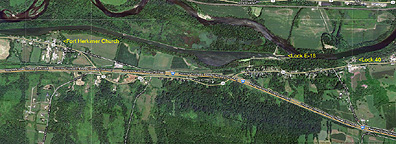 Google Earth view of the Jacksonburg area
